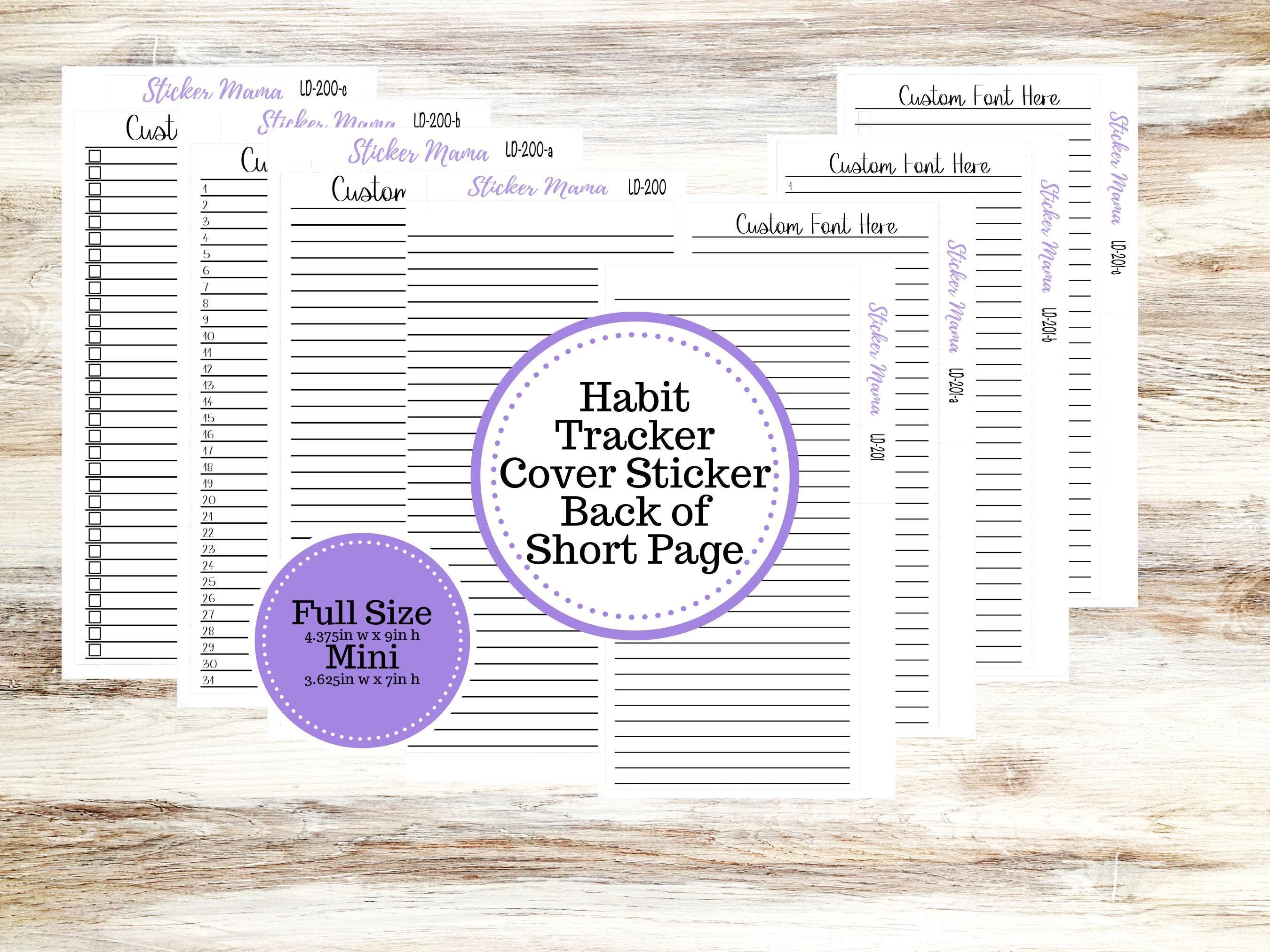 LAUREL DENISE PLANNER - Customizable Habit Tracker Cover Sticker