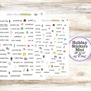 HOLIDAY STICKERS MINI I-133 - I-134 - Holiday Planner Sticker - Icon Planner Sticker