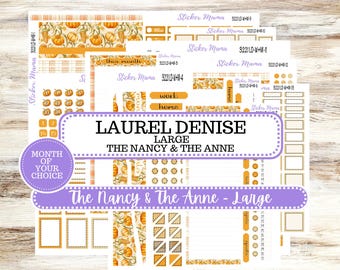 Laurel Denise Large Nancy & Anne Planner Sticker Kit | Vertical Horizontal Week + Month | Month of your Choice Fall | 3221 Pumpkin | 6-26
