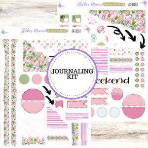 KIT DE DIARIO // #3121 // Pétalos de Pascua // Planificador de diario // Pegatinas para planificador // Pegatinas para diario // Kit de diario de abril