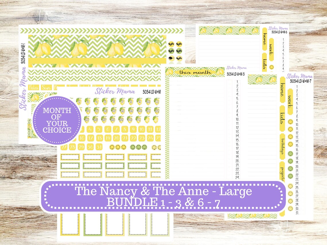 Laurel Denise Large Nancy & Large Anne Planner Sticker Kit | Month of ...