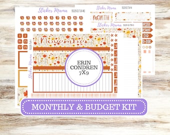Erin Condren Monthly  Kit  7X9 | 3223 Fall Pressed Flowers November