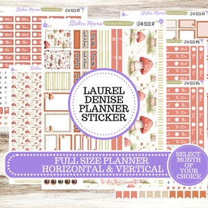 LD “The Nancy & Anne” Large || Week + Month PLANNER Kit #3202 || Laurel Denise Stickers || Horizontal Vertical || Mushroom Bloom