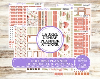 LAUREL DENISE PLANNER Kit #3202 || Laurel Denise Kit || Laurel Denise Stickers || Laurel Denise Horizontal Vertical || Mushroom Bloom