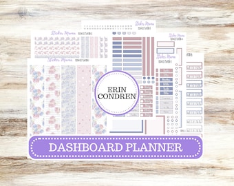 Kit de pegatinas para agenda Erin Condren Dashboard Planner / DB-3214 Abril - Peony Palace