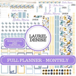 LAUREL DENISE PLANNER Monthly Kit #3112 || Laurel Denise Kit || Ld Stickers || Laurel Denise Horizontal Vertical || Butterfly Bliss