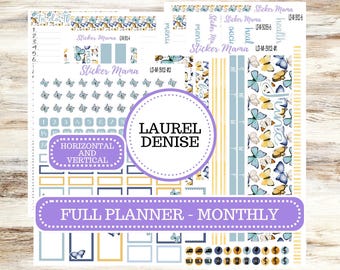 LAUREL DENISE PLANNER Monthly Kit #3112 || Laurel Denise Kit || Ld Stickers || Laurel Denise Horizontal Vertical || Butterfly Bliss