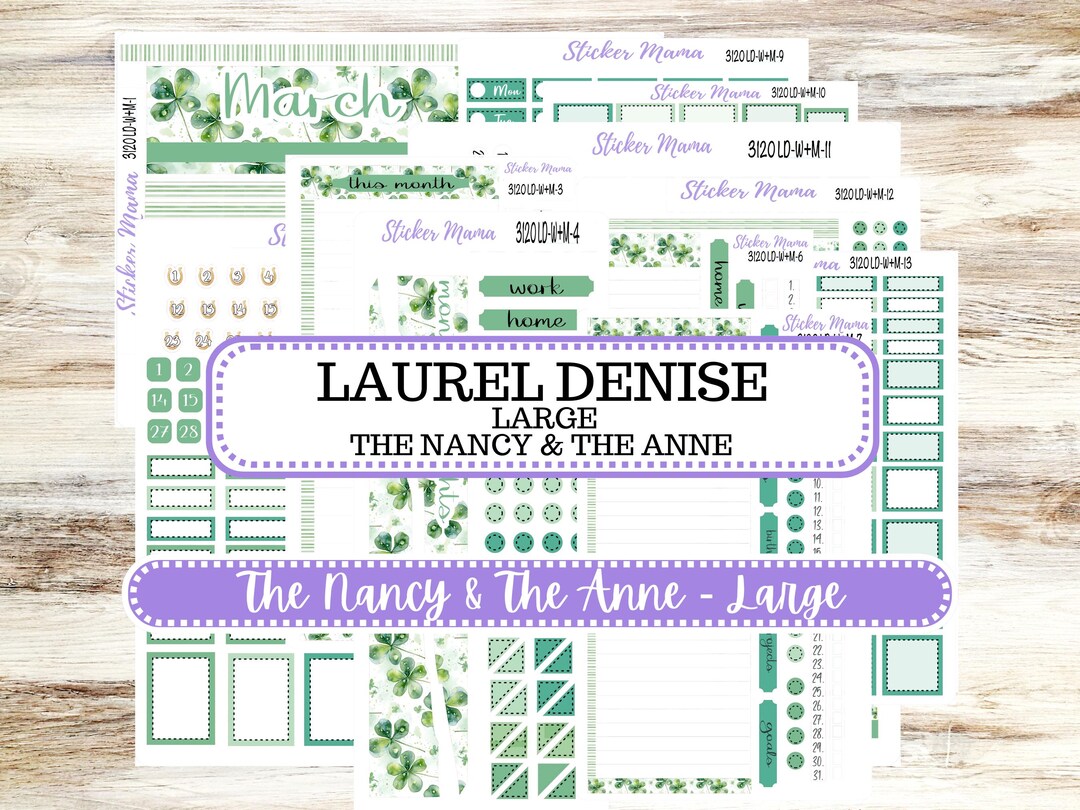Laurel Denise Large Anne und Large Nancy Planner Sticker Kit | Woche ...