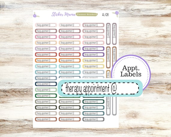 AL-108 || THERAPY APPOINTMENT Labels || Planner Stickers || Labels Sticker || Therapy Appointment Stickers
