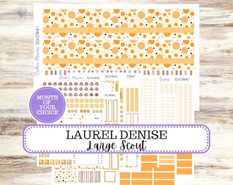 Laurel Denise Large Scout Planner Sticker Kit | Portrait Weekly + Monthly | Month of your Choice Fall | 3224 Fall Polka Dot | 8-26