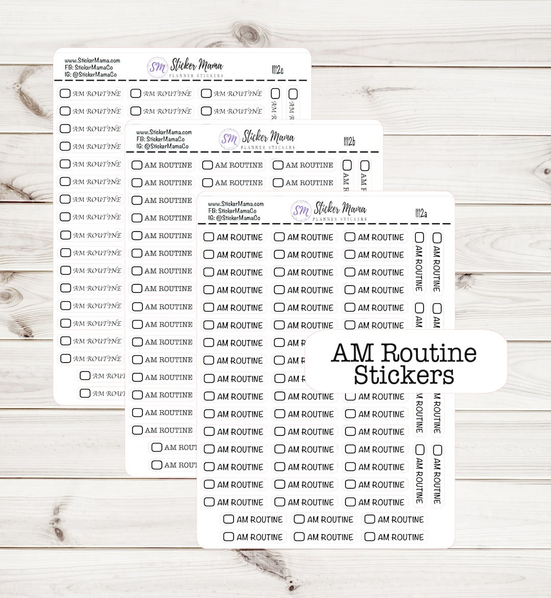 AM ROUTINE STICKERS I112 .3