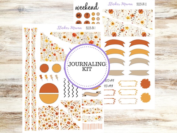 Journal Planner Sticker Kit | 3223 Fall Pressed Flowers | Redesigned 9-26