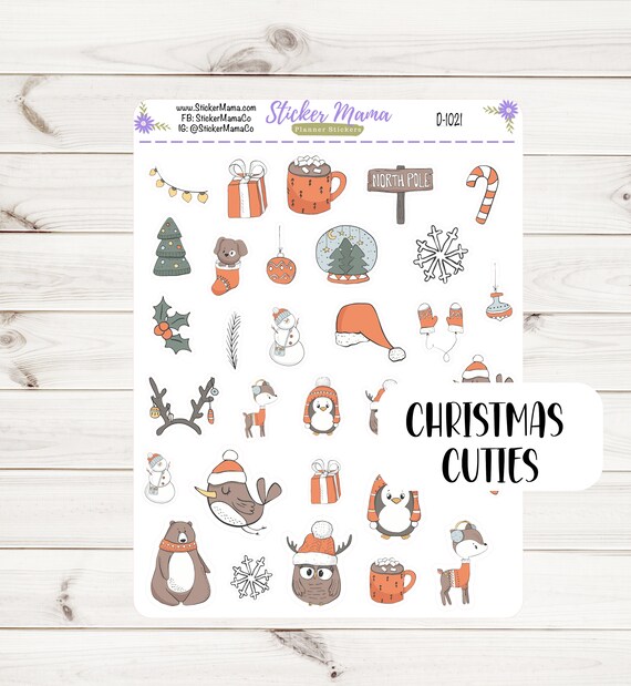 DECO-1021 || CHRISTMAS CUTIES Planner Stickers || Winter Stickers || Planner Stickers for Winter