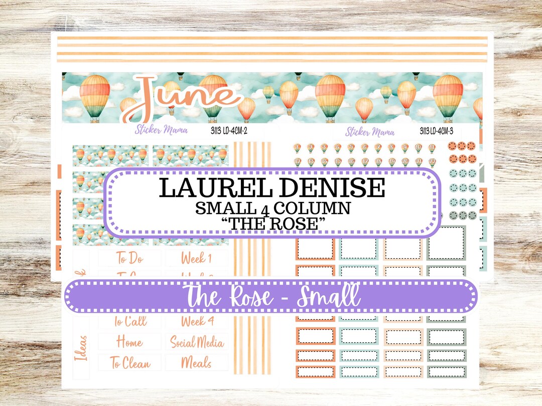 Laurel Denise Small Rose Planner Sticker Kit | 4 Column Mini | Project ...