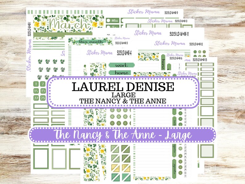 Laurel Denise Large Nancy & Large Anne Planner Sticker Kit | Vertical ...