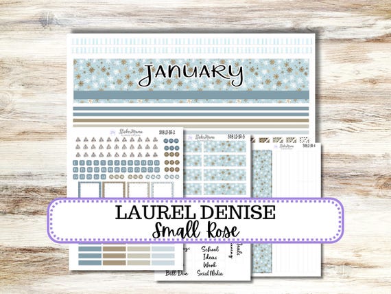 Laurel Denise Small Rose Planner Sticker Kit 3118 | January Arctic Frost | Redesigned 10-26
