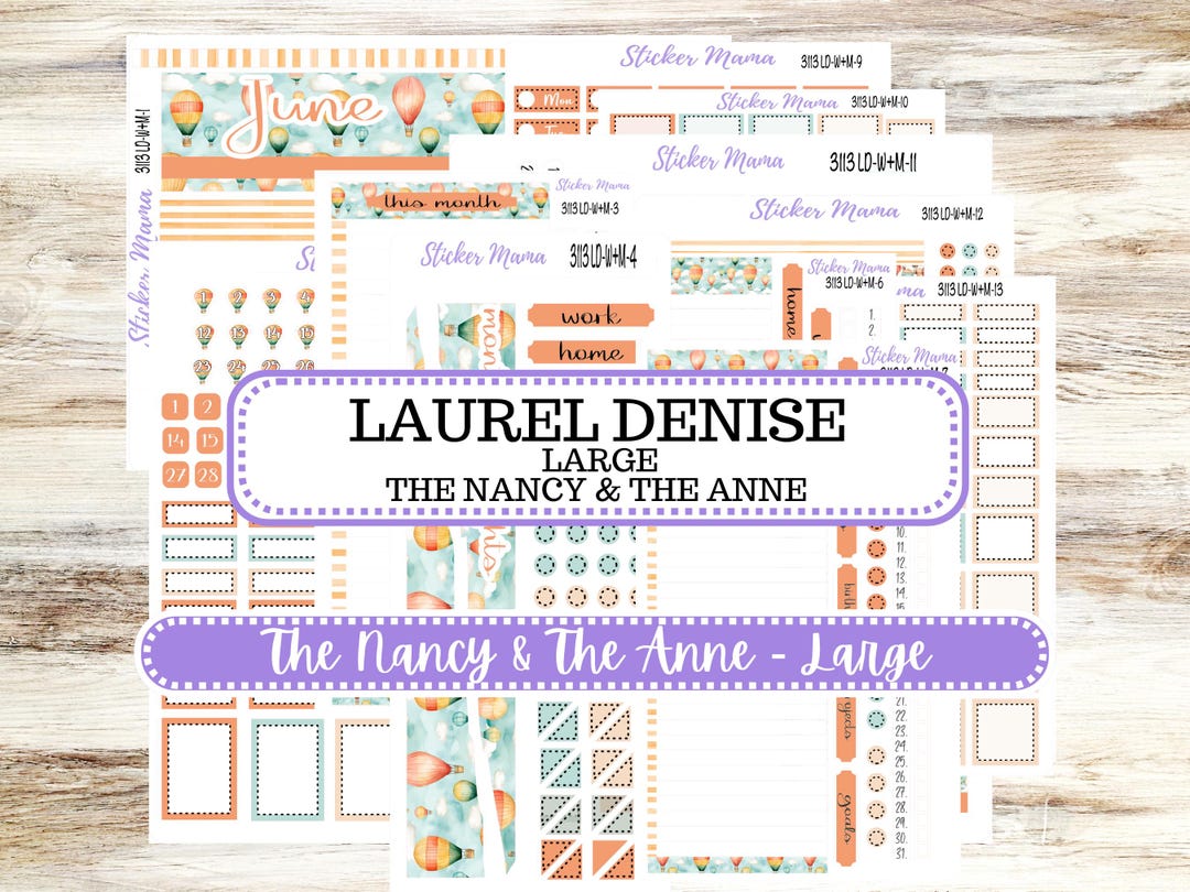 Laurel Denise Large Nancy & Large Anne Planner Sticker Kit | Vertical ...