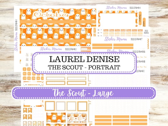 Laurel Denise Large Scout Planner Sticker Kit | Portrait Weekly + Monthly | October Cozy Ghost 3222 | 7-26
