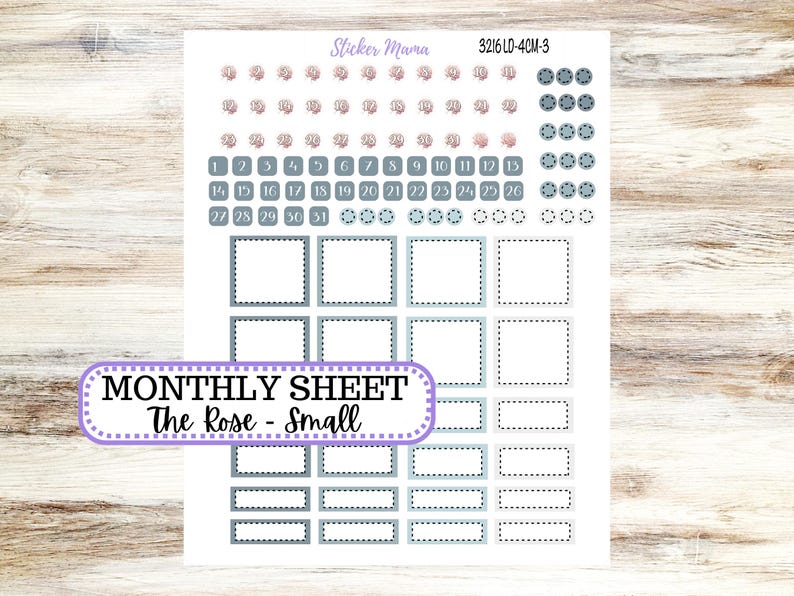 Laurel Denise Small Rose Planner Sticker Kit | 4 Column Mini | Project ...