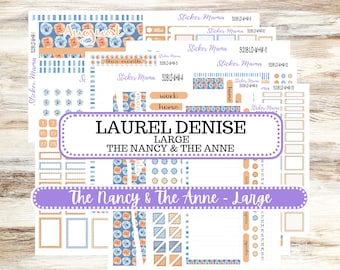 Laurel Denise Stor Nancy & Stor Anne Planner Sticker Kit | Vertikal Horisontell Vecka + Månad | Augusti Blossom Breeze 3218 | 5-26