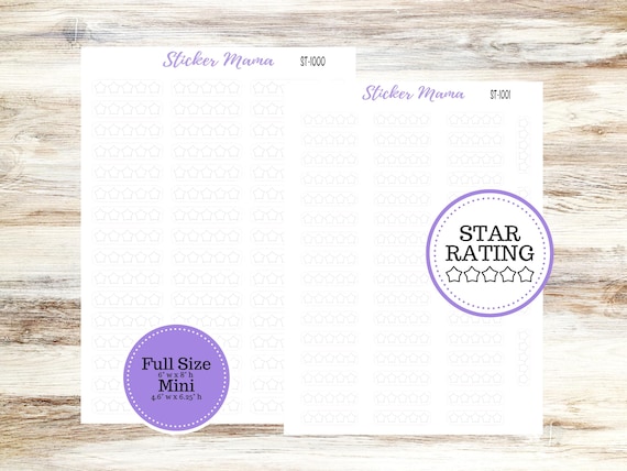 STAR RATING STICKERS - St-1000  ||  Book Rating Sticker || Movie Rating Sticker || Food Rating Sticker