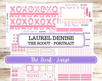 Laurel Denise Large Scout Planner Sticker Kit | Portrait Weekly + Monthly | February Love Notes #3212 | 10-25