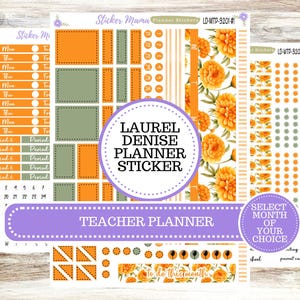 LAUREL DENISE TEACHER Planner Kit #3201 ||Fall Colors ||Laurel Denise Kit || Laurel Denise Stickers || Laurel Denise Horizontal Vertical ||
