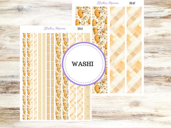 WASHI PLANNER STICKERS || 3116 || Pumpkin Spice || Washi Stickers || Planner Stickers || Washi for Planners