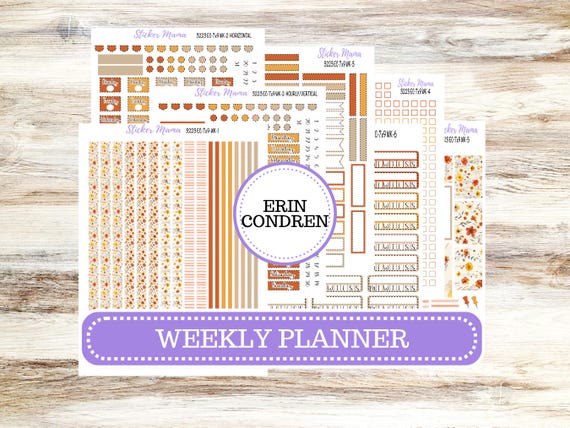 Erin Condren Weekly Planner Kit | WK 3223 Fall Pressed Flowers November