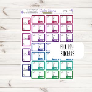 D1009 - BILL PAY AUFKLEBER - Planer Aufkleber - Bill Pay für den Planer