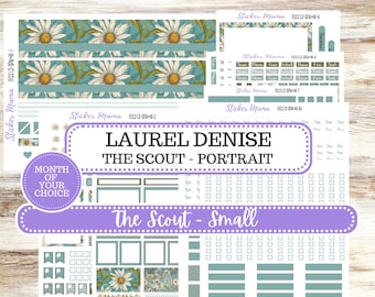 Laurel Denise Small Scout Planner Sticker Kit | Portrait Weekly + Monthly |  Choose Your Month Vintage Bloom #3122 | 11-25