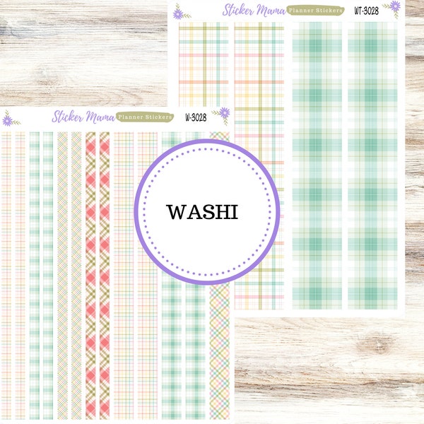 WASHI PLANNER STICKERS || 3028 || Spring Plaid || Washi Stickers || Planner Stickers || Washi for Planners