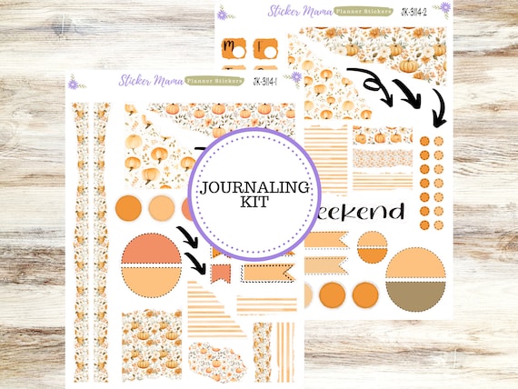 JOURNALING KIT  || #3114 ||  Pumpkin Paradise  || Journal Planner || Planner Stickers || Journal Stickers