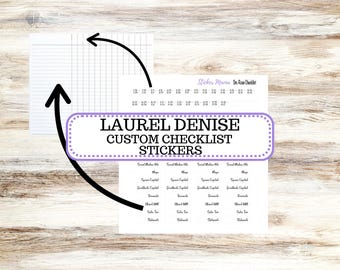 Laurel Denise Checklist Page Custom Sticker | Customizable Sheet for the back page checklist