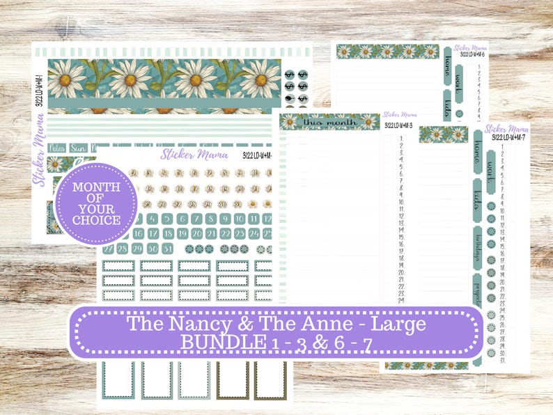 Laurel Denise Large Nancy & Large Anne Planner Sticker Kit | Vertical ...