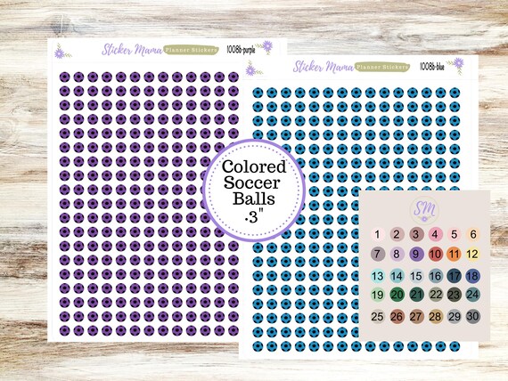 COLORED SOCCER BALL Planner Stickers Ss-1008b soccer sticker kit soccer planner stickers for soccer sports stickers soccer games soccer