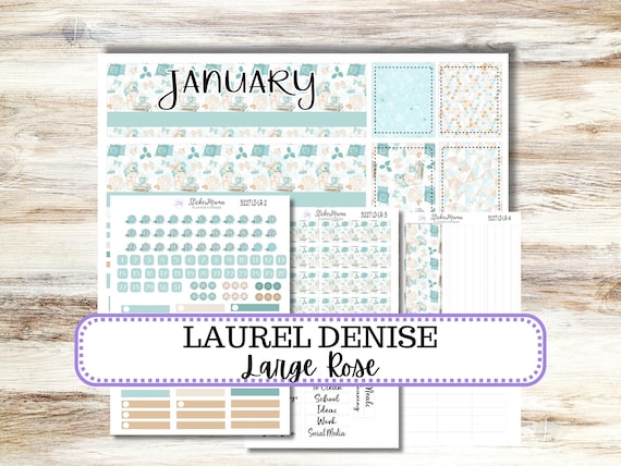 Laurel Denise Large Rose Planner Sticker Kit 3227 | January Cozy Winter | Redesigned 10-26