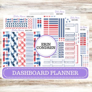 ERIN CONDREN Dashboard Planner Kit DB-3205 || Patriotic Festivities  || Dashboard Planner Sticker Kit || Erin Condren ||