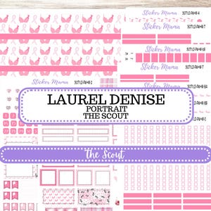LD &quot;The Scout&quot; || PORTRAIT Weekly + Monthly Planner Kit #3206 || Breast Cancer || Laurel Denise Kit Portrait || Aug 25
