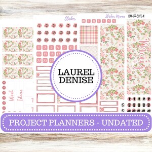 LAUREL DENISE PROJECT Undated. Planner Kit #3075 || Shabby Chic Roses || Laurel Denise Kit || Laurel Denise Stickers