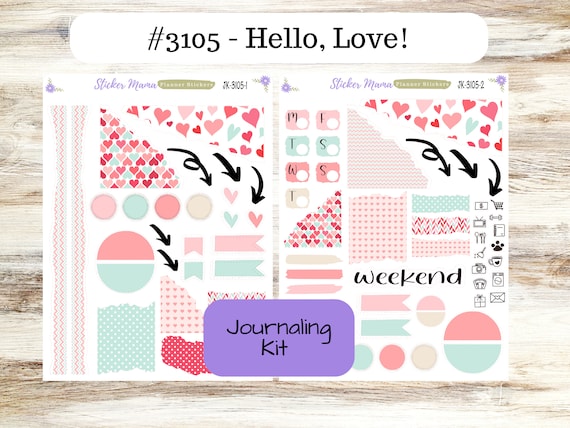 JOURNALING KIT  || #3105 || Hello, Love! || Journal Planner || Planner Stickers || Journal Stickers
