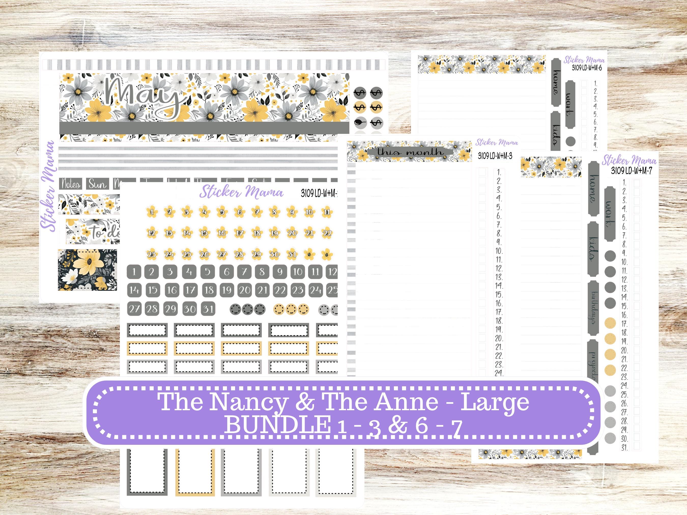 Laurel Denise Large Nancy & Large Anne Planner Sticker Kit | Vertical ...