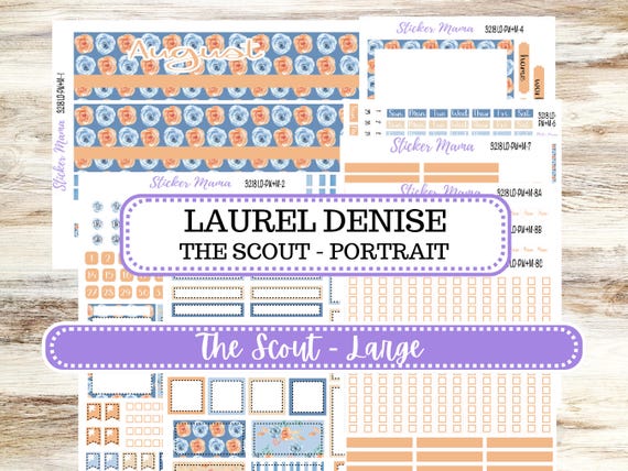 Laurel Denise Large Scout Planner Sticker Kit | Portrait Weekly + Monthly | August Blossom Breeze 3218 | 5-26