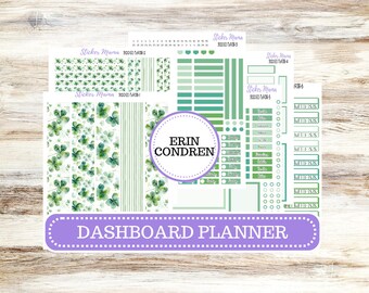 Kit de pegatinas para el planificador de tablero Erin Condren DB-3120 / March Shamrock Magic n.° 3120 / 11-25