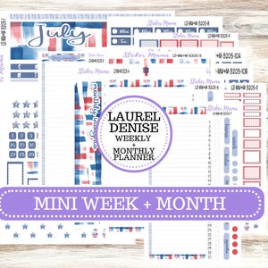 LAUREL DENISE MINI Week + Month Planner Kit #3205 || Laurel Denise Horizontal Vertical Kits || Patriotic Festivities || May 25