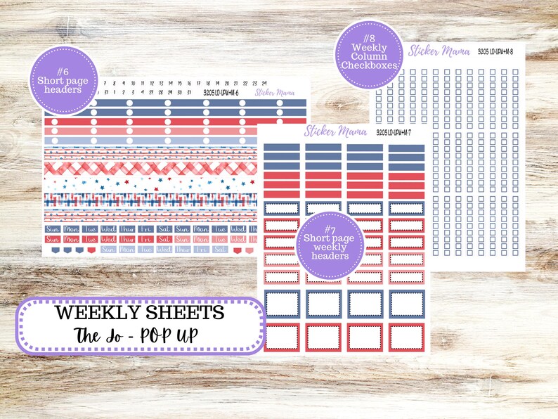 Laurel Denise Jo Planner Sticker Kit | Pop-up Week+month | July ...