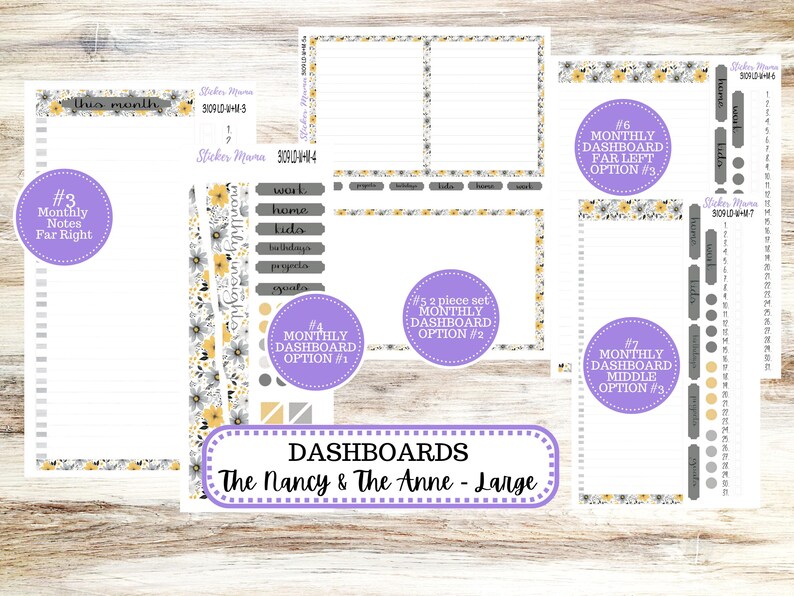 Laurel Denise Large Nancy & Large Anne Planner Sticker Kit | Vertical ...