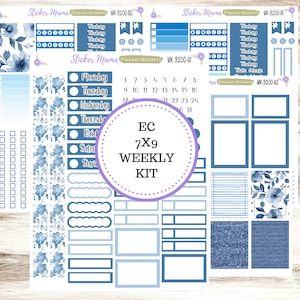 ERIN CONDREN WK-3200 || kühles Blau || Wochenplaner Kit || Erin Condren || Stundenplaner Kit || Vertikales Planer-Kit