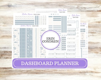 Kit de pegatinas para agenda de tablero Erin Condren / DB-3204 Encanto costero Agosto