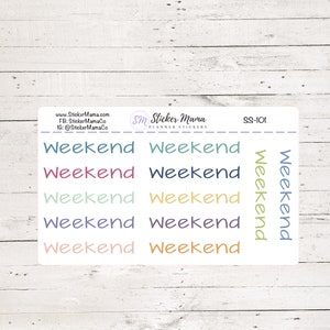 SS-101 - FIN DE SEMANA JenPlans SCRIPT Planner Stickers - Pegatinas con guiones